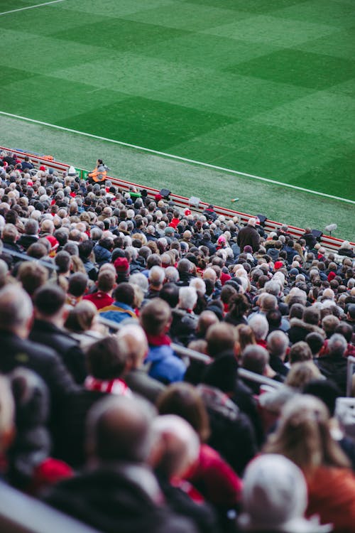 Torcedores de futebol em estádio durante partida